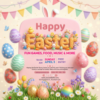 Pink Joyful Easter Celebration Square Квадрат (1 : 1) template