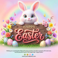 Pink Joyful Easter Celebration Square Video template