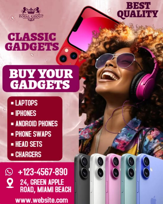 Pink Joyful Electronics Gadgets Flyer Instagram Portrait Template ...