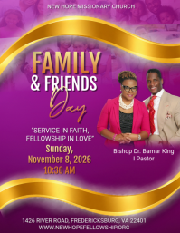 Pink Family and Friends Day Flyer Template