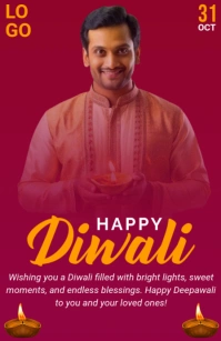 Pink Joyful Happy Diwali Tabloid template