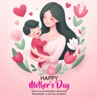 Pink Joyful Happy  Instagram Post template