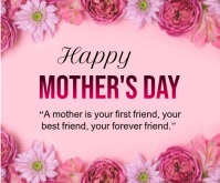Pink Joyful Happy Mother's Day Celebration Posts Medium Rectangle Rettangolo medio template