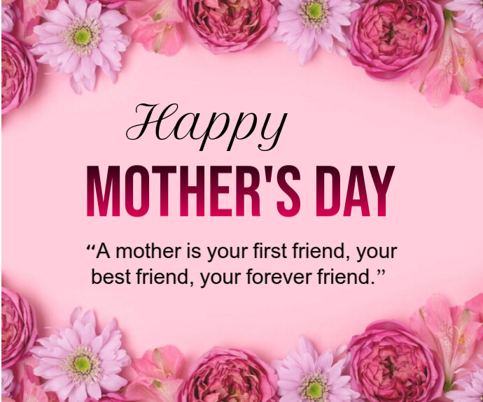 Pink Joyful Happy Mother's Day Celebration Posts Medium Rectangle Średni prostokąt template