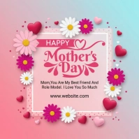Pink Joyful Happy Mothers Day Instagram Post template