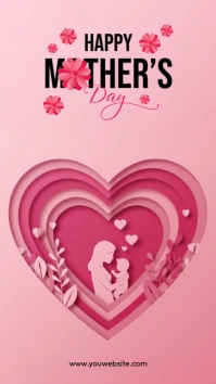 Pink Joyful Happy Mothers Day Instagram Story template