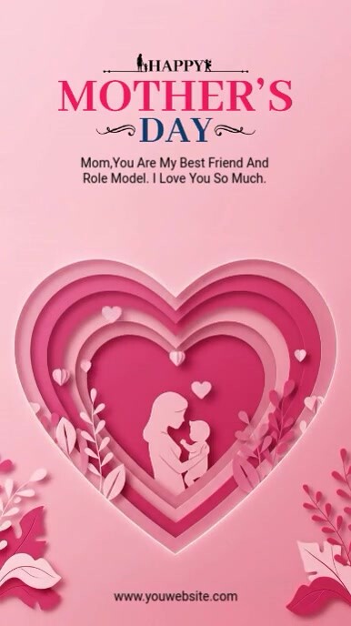Pink Joyful Happy Mothers Day Instagram Story template