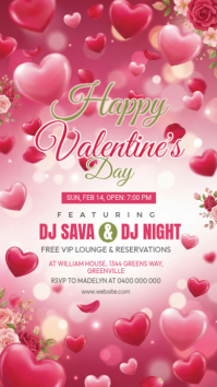 Pink Joyful Happy Valentine's Day Instagram Story template