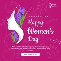 Pink Joyful Happy Women's Day Wish Instagram Post template