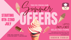 Pink Joyful Ice cream Digital Display (16:9) template