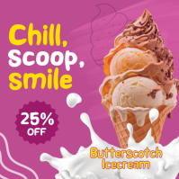 Pink Ice Cream Promotion Instagram-opslag Template