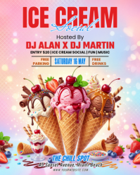 Ice Cream Social Event Instagram Portrait Template
