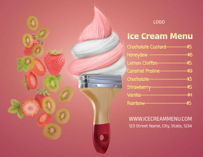 Pink Joyful Icecream Men Flyer (us Letter) template