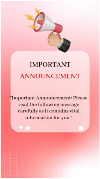 Pink Joyful Important Announcement  Instagram Story template
