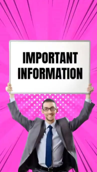 Cor-de-rosa Important Announcement Youtube kort Template