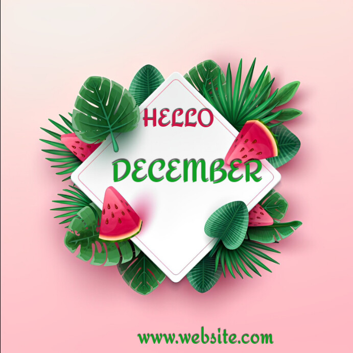 Pink Joyful Instagram Post hello December Template | PosterMyWall