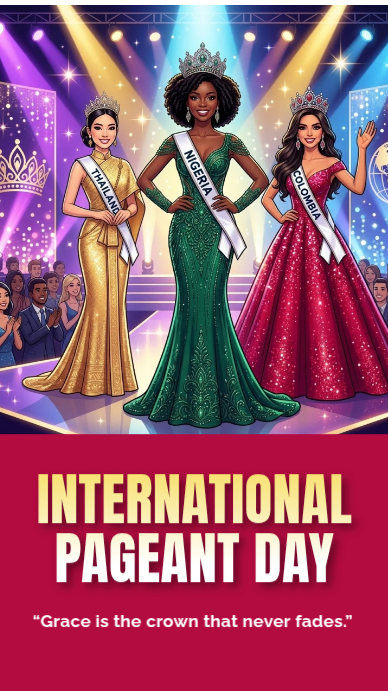 Pink Joyful International Pageant Day Facebook Story Template ...
