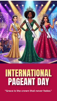 Pink Joyful International Pageant Day Facebook Story template