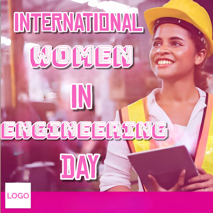 Pink Joyful International Women In Engineerin Template | PosterMyWall