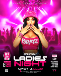 Pink Joyful Ladies Night Club Party Instagram Portrait Video template