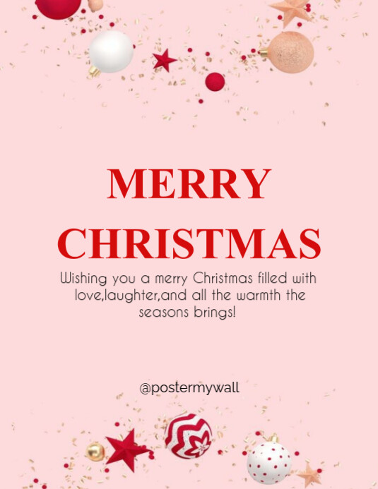 Copy of Pink Joyful Merry Christmas And Happy New Year Flyer (us Letter ...