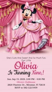 Pink Joyful  Minnie Mouse Birthday Instagram Story template