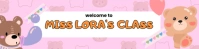 Pink Joyful Miss Lora's Class Google Classroom Banner template