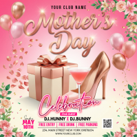 Pink Joyful Mother's Day Celebration Square สี่เหลี่ยมจัตุรัส (1:1) template