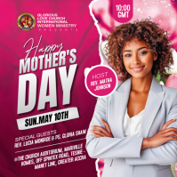 Pink Joyful Mother's Day Church Event Instagram Post Instagram-opslag template