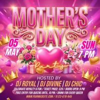 Pink Joyful Mother's Day Party Square Video Quadrat (1:1) template