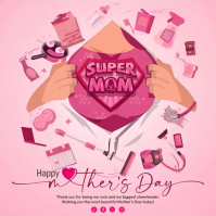 Pink Joyful Mother's Day Square Video template