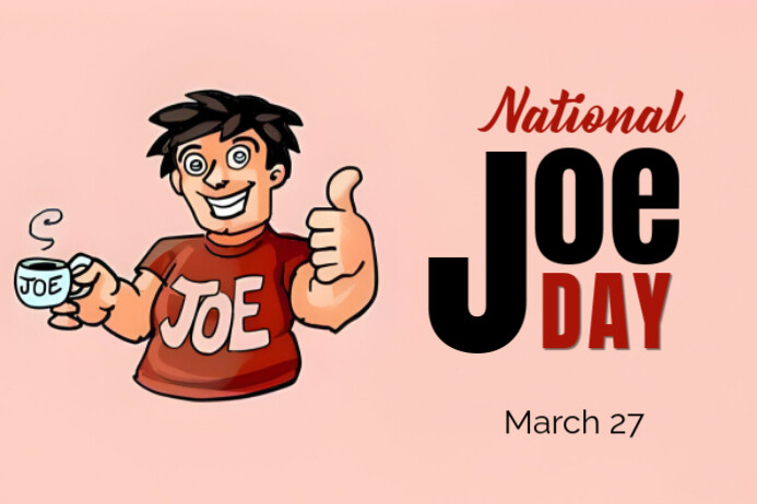 Copy of Pink Joyful National Joe Day Label | PosterMyWall