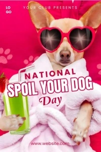 Pink Joyful National Love Your Pet Day Poster template