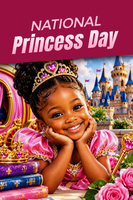 Pink Joyful National Princess Day Poster Template | PosterMyWall