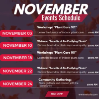 Pink Joyful November Events Schedule Instagram Post template