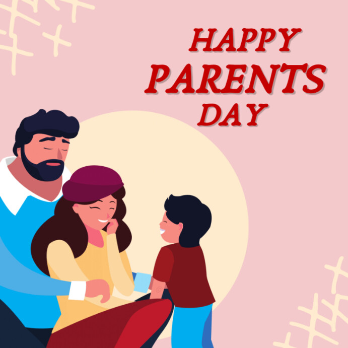 Pink Joyful Parents Day Celebration Template Instagram Post | PosterMyWall