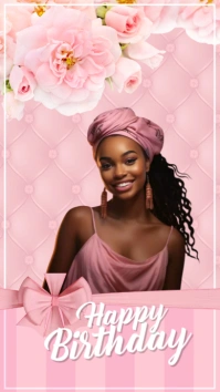 Pink Joyful Pink And Floral Sweet Instagram Story template