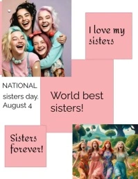 Pink Joyful Sisters Day Flyer (us Letter) Pamflet (VSA Brief) template
