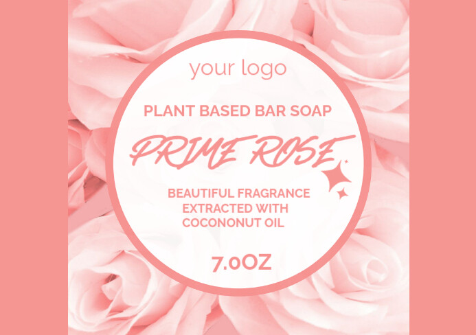 Pink Joyful Soap Label Design Template A5