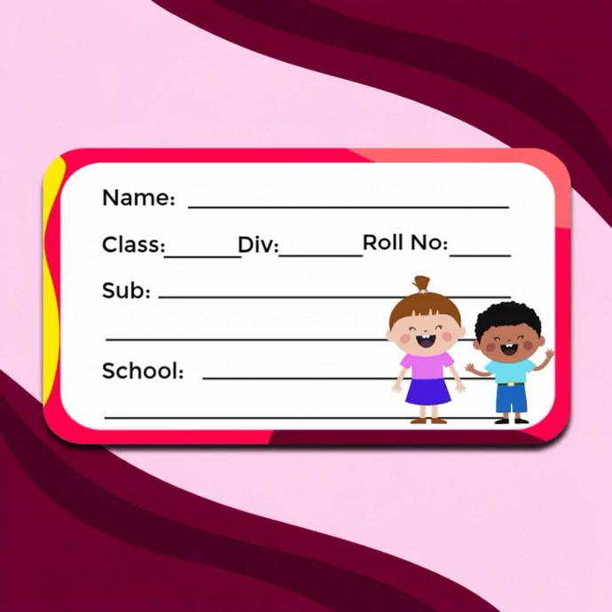 Pink Bars Screen Student Information Card Template | PosterMyWall
