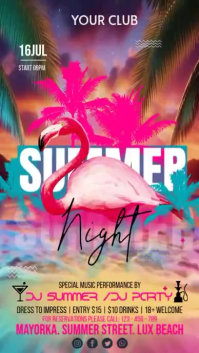 Pink Joyful Summer Music Event Digital Display Video template