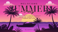 Pink Summer Party Digitalt display Template