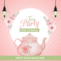 Pink Joyful Tea Party Instagram Post template