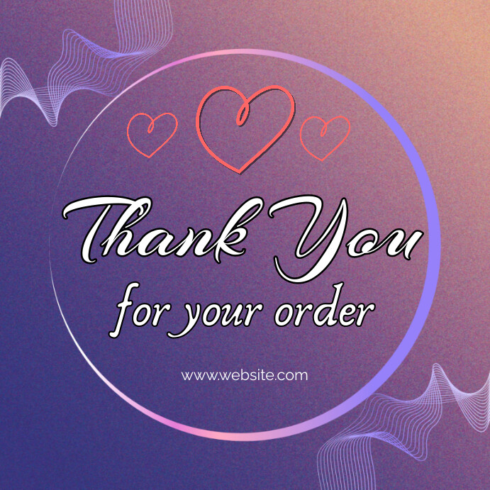 Pink Joyful Thank You For Your Order And Purc Template | PosterMyWall