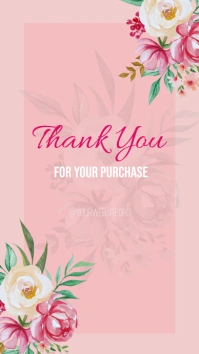 Pink Joyful Thank You For Your Purchase Insta Historia de Instagram template