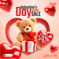 Pink Joyful Valentine's Day Sale Square template