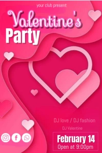 Pink Joyful Valentine's Party  Pinterest Graphic template