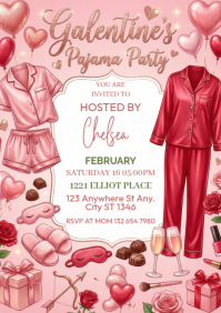 Pink Joyful Valentine’s Day Menu Template A4