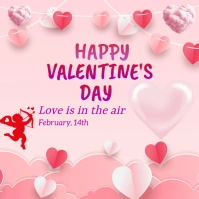 Pink Joyful Valentine Day Square (1:1) template