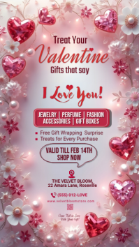 Pink Joyful Valentine Sale Promo Ad Instagram Story template